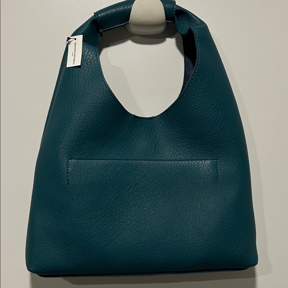Banana Republic Teal Pebbled Leather Shoulder Bag - Picture 4 of 4